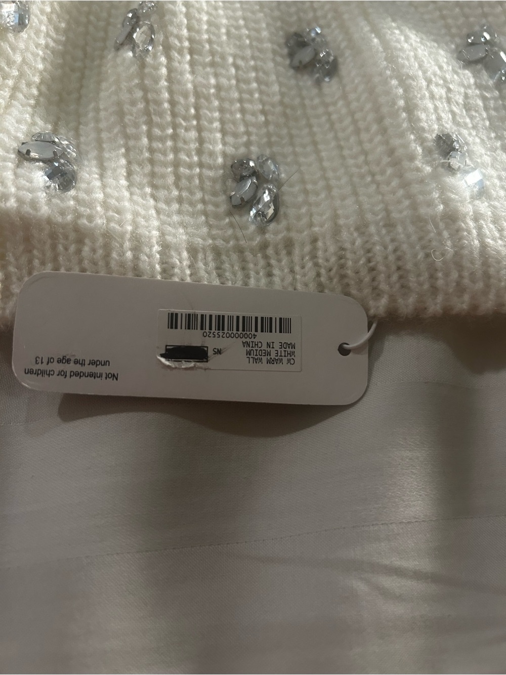 Charming Charlie Cream Knit Embellished Beanie - Picture 6 of 7